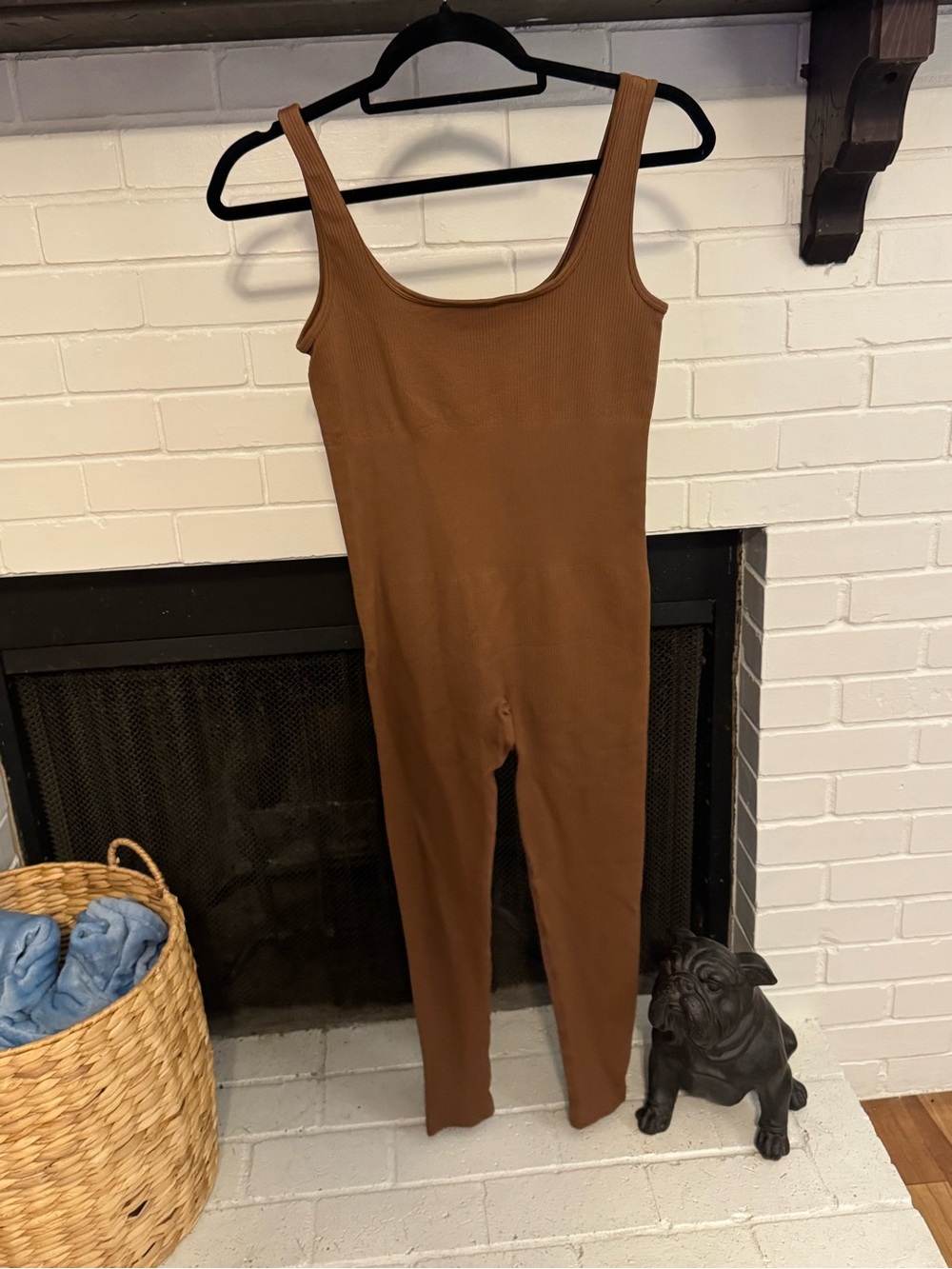 Women’s Ribbed Brown Tank Jumpsuit